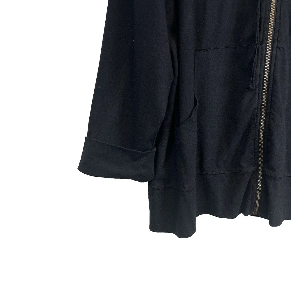 Johnny Was Black Hoodie with Pink Floral Design - Picture 11 of 13